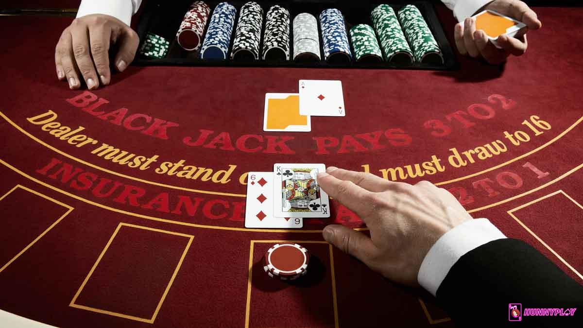 Doubling down hand signal in Blackjack table