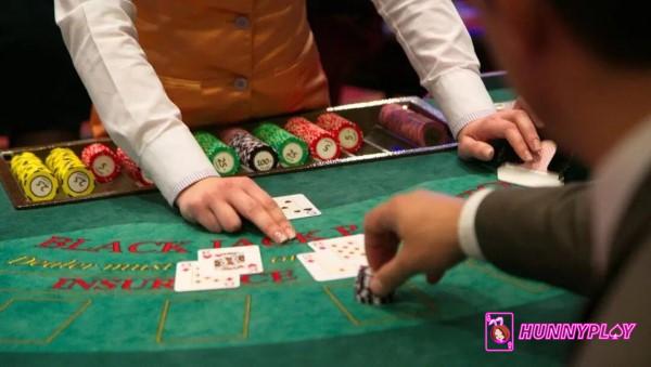 Dealer’s hand signals on the Blackjack table.