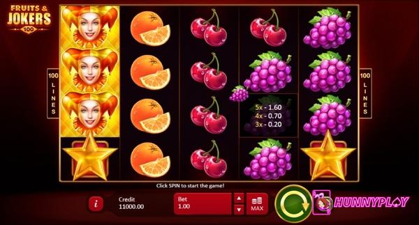 best Playson slot - Fruits & Jokers: 100 Lines