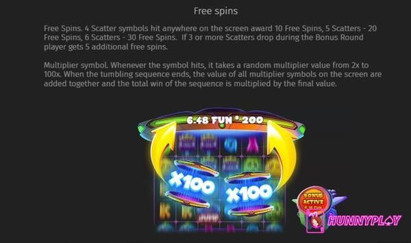 The Free Spins feature of Alien Fruits