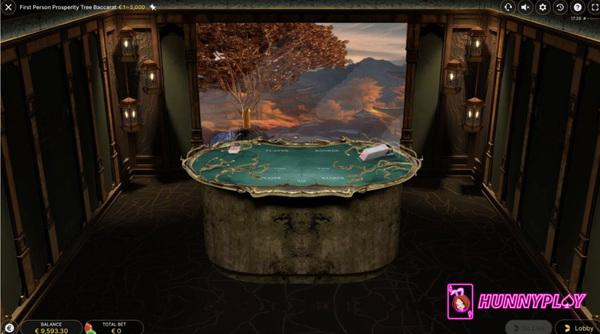 First Person Prosperity Tree Baccarat brings the grandeur of a high-end casino. 