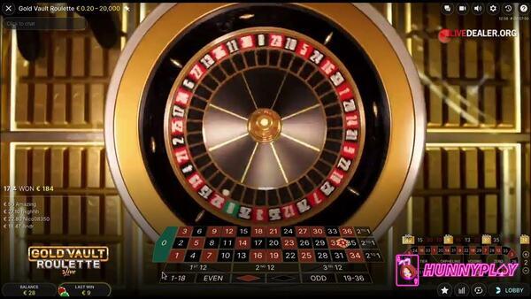 Gold Vault Roulette follows European roulette rules.