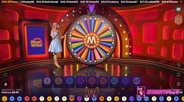 Betting in Mega Wheel is simple and flexible.