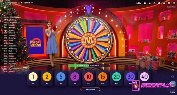 Mega Wheel captivates players with its vibrant and dynamic visual design. 