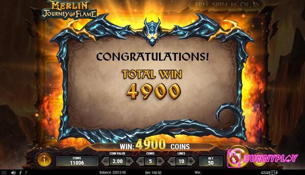 Big win in Merlin Journey of Flame 