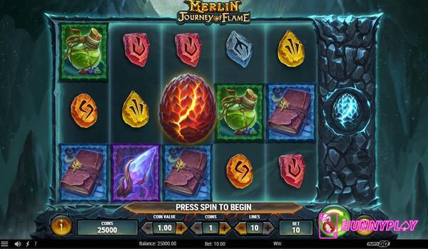 Merlin Journey of Flame slot - Main game