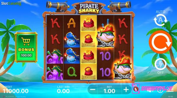 Pirate Sharky slot bursts with vibrant colors and a playful design.