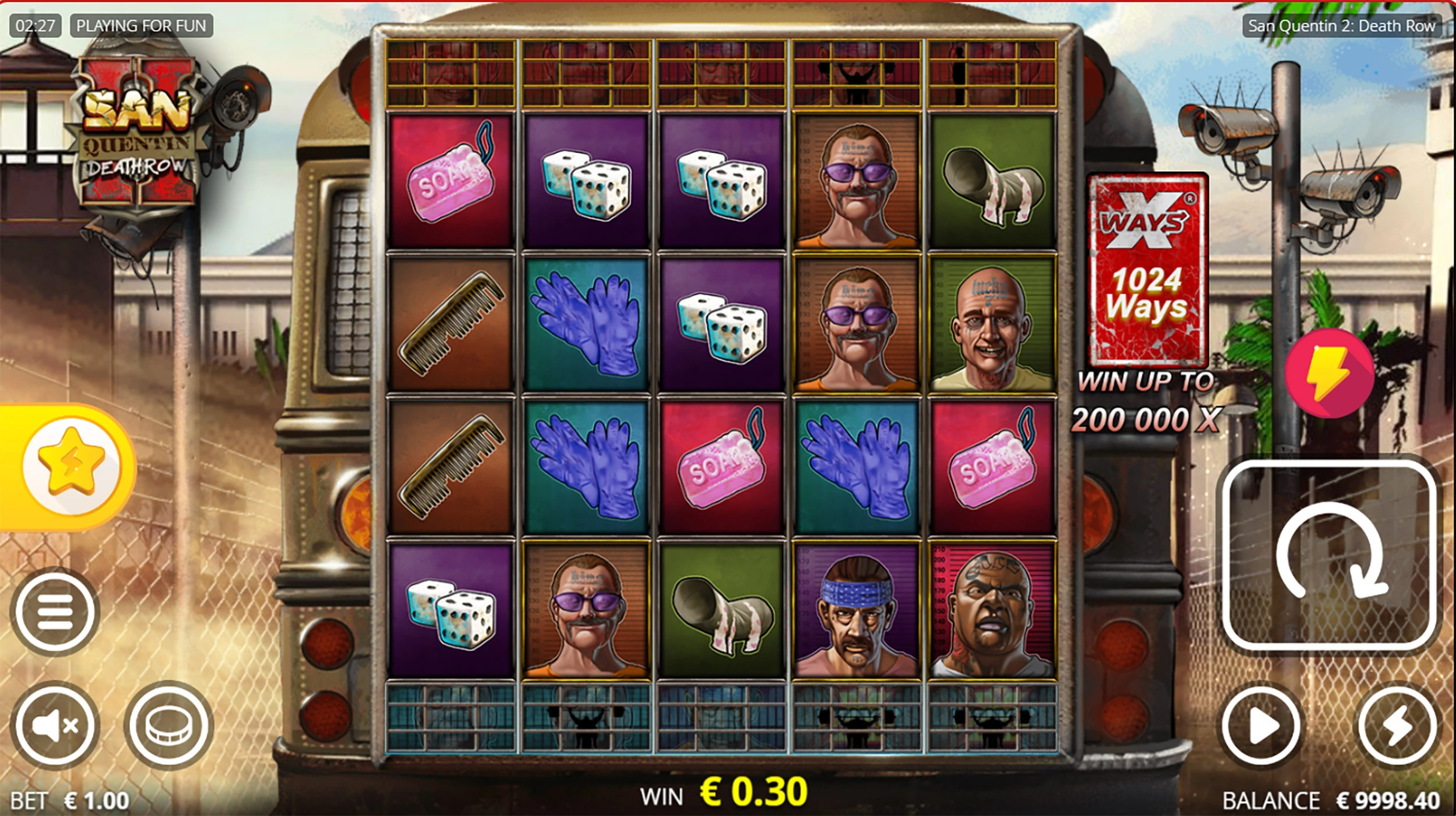 About san quentin 2 death slot At HunnyPlay