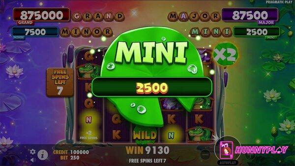 Mini jackpot in Tiny Toads slot