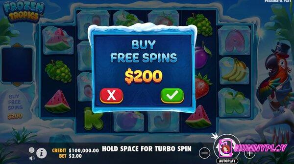 Frozen Tropics - Buy Free Spin feature