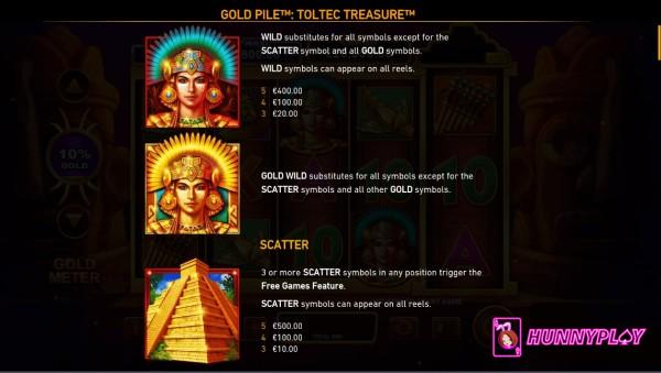 Gold Pile Toltec Treasure slot - features