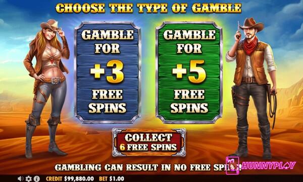 Mustang Gold Megaways - Free Spin Gamble Feature