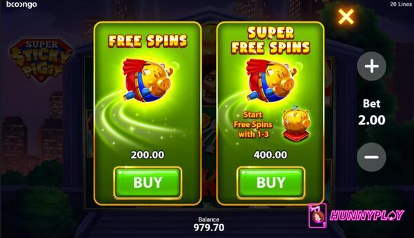 Super Sticky Piggy - Buy Free Spins feature